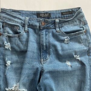 Judy Blue Distressed Denim Boyfriend Jeans size 5/27 woman’s stretchy jeans